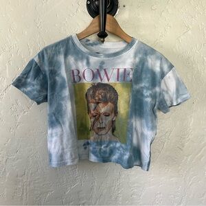 David Bowie Ziggy Stardust Crop Top Tie Dye Shirt
